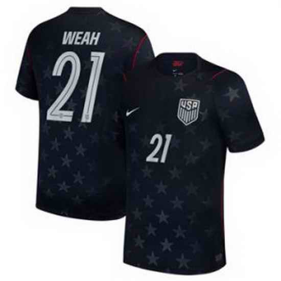 Men 21Timothy Weah USMNT 2026 Stadium Replica Jersey   1